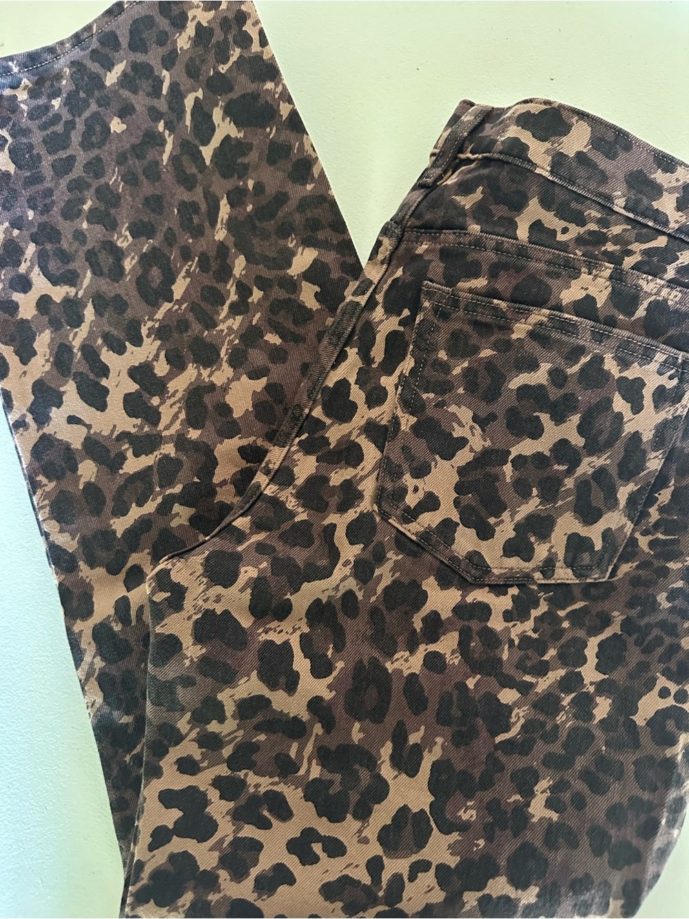 Abercrombie & Fitch Baggy Leopard Print Jeans - Brown & Black - Picture 5 of 7